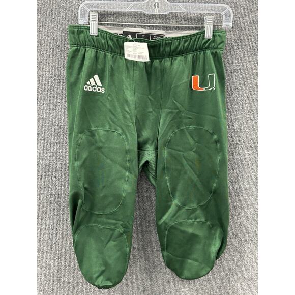 NWT Adidas University of Miami Hurricanes Football Pants Mens Large Green - Picture 1 of 13